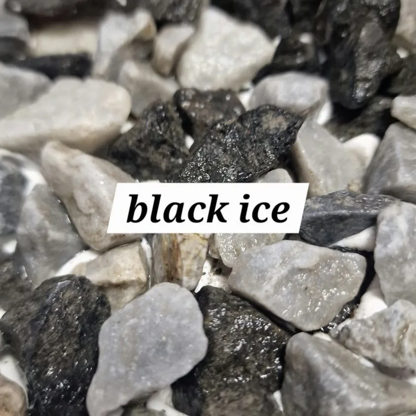 Black ice decorative stone, close up