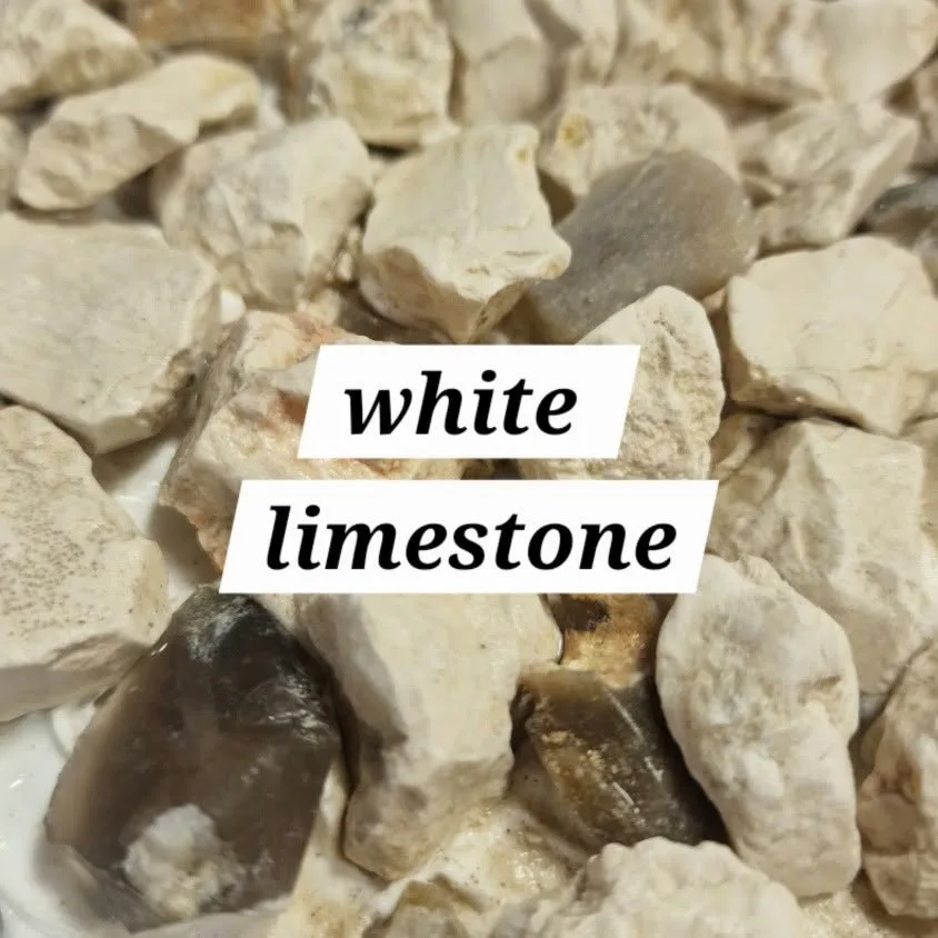White limestone decorative stone, close up